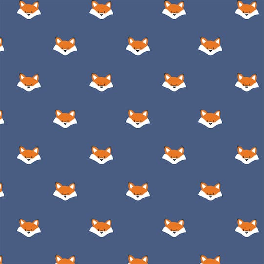 Navy Fox Flannel